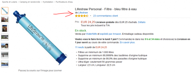 Avis amazon Lifestraw : le choix des Internautes