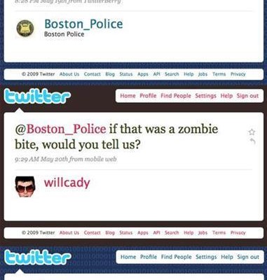 Police de boston et morsures de zombies