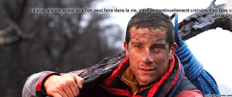 Citation de Bear Grylls, erreur dans la vie : image Timeline