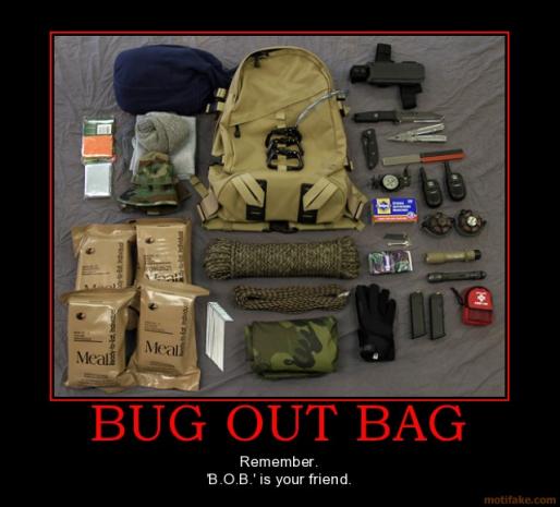 Bug out Bag, ou sac de survie.