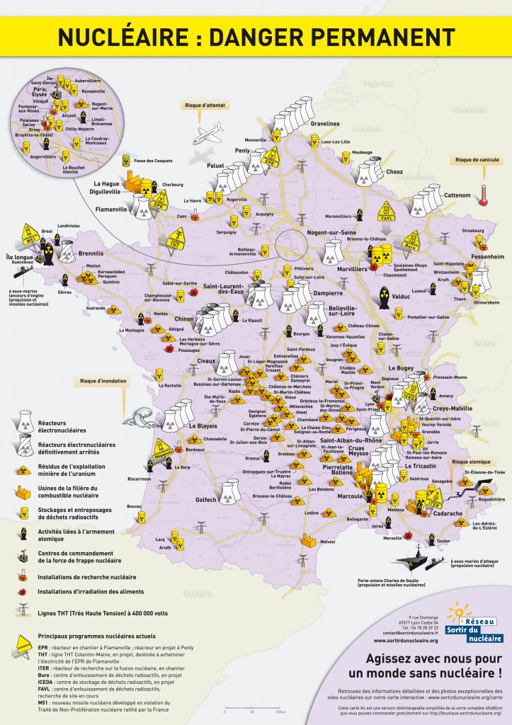 cartes des risques nucléaires en France