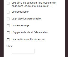 Sondage sur guide de survie